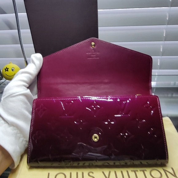 Louis Vuitton Portefeuille Sarah Vernis Wallet Amarant Purple Ombre - Picture 8 of 15